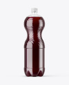 PET Bottle with Red Grape Drink Mockup