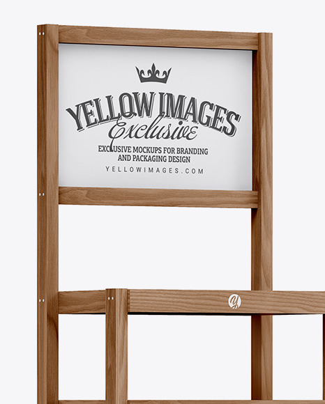 Wooden Display Stand Mockup