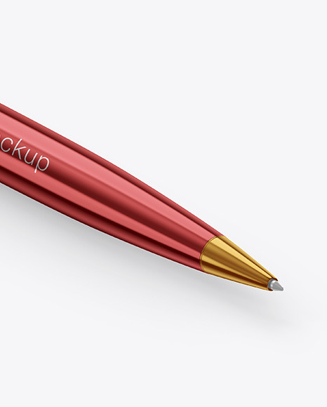 Glossy Metallic Pen Mockup