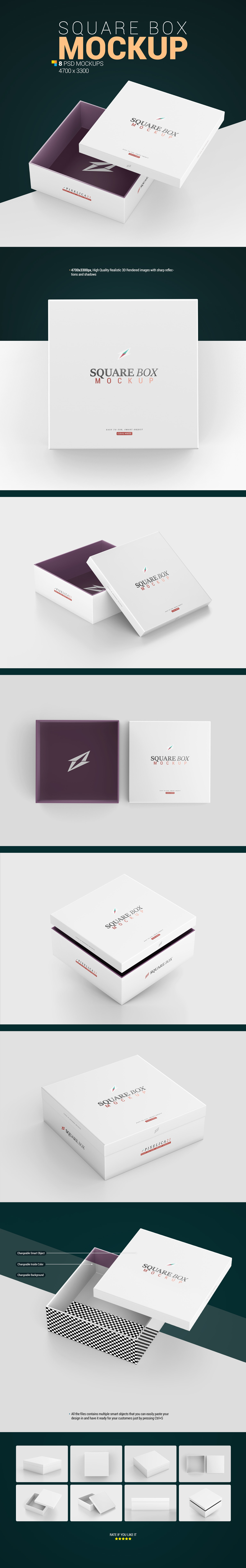 Square Box Mockup