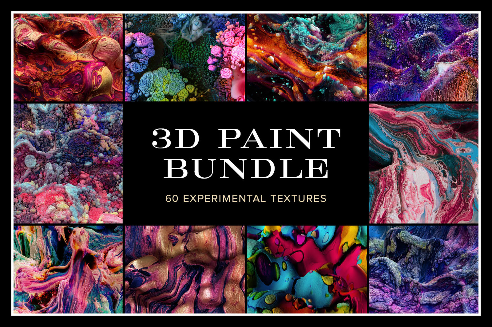 3D Paint Bundle: 60 Experimental Textures