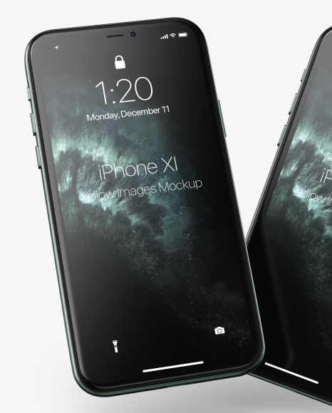 Two Apple iPhones 11 Pro Mockup