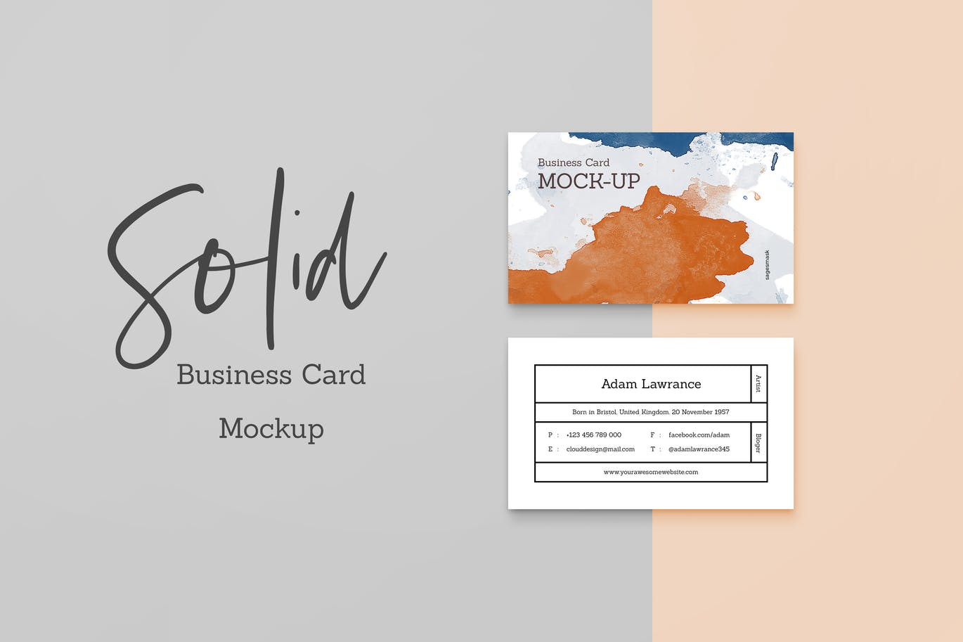 Solid Business Card Mockup Solid Business Card Mockup