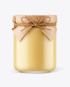 Glass Creamed Honey Jar with Paper Cap Mockup