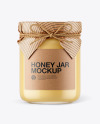 Glass Creamed Honey Jar with Paper Cap Mockup