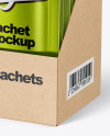 Metallic Sachets in Display Box Mockup