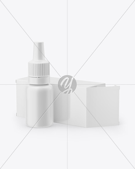 Matte Dropper Bottle with Glossy Paper Box Mockup