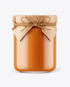 Glass Creamed Honey Jar with Paper Cap Mockup