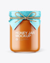 Glass Creamed Honey Jar with Paper Cap Mockup