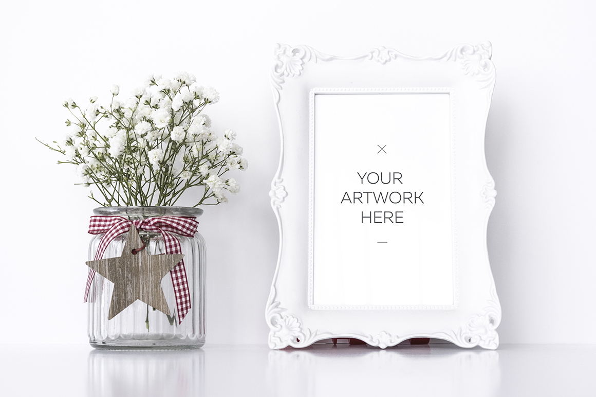 White Frame Mockup / PSD&amp;JPG