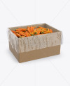 Carton Box W/ Carrots Mockup Halfside View