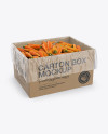 Carton Box W/ Carrots Mockup Halfside View