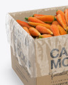 Carton Box W/ Carrots Mockup Halfside View