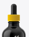 Black Glass Bottle With Dropper Mockup