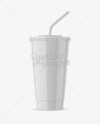 Glossy Plastic Soda Cup Mockup