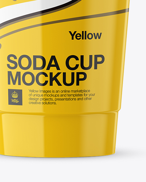 Glossy Plastic Soda Cup Mockup