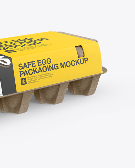 Kraft Egg Container - Halfside View (High-Angle Shot) - Free Download