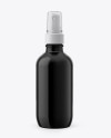 Black Glass Spray Bottle Mockup