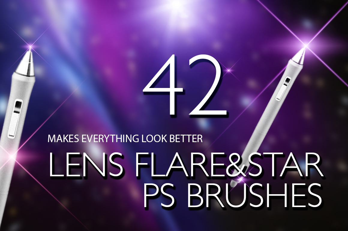 Lens Flare &amp; Stars Photoshop Brushes