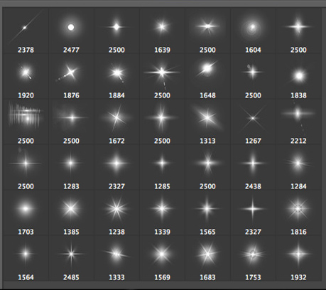 Lens Flare &amp; Stars Photoshop Brushes