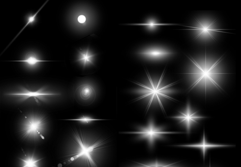 Lens Flare &amp; Stars Photoshop Brushes