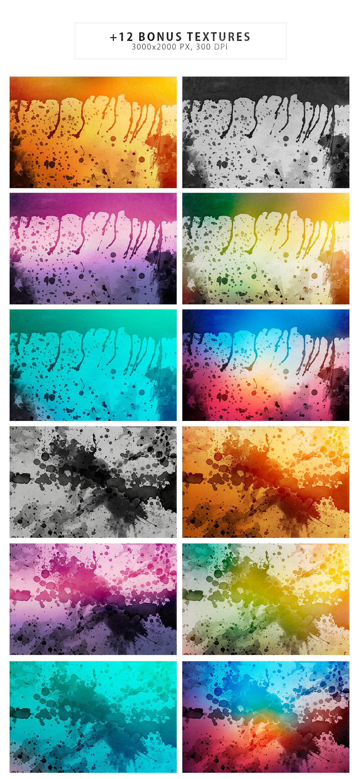 Watercolor Backgrounds & Bonus Watercolor Backgrounds & Bonus