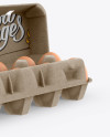 Open Kraft Egg Container - Halfside View (High-Angle Shot)