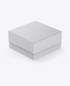 Square Box Mockup - Halfside View