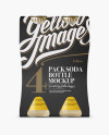 4 Pack Soda Bottle Mockup - Front View 4 Pack Soda Bottle Mockup - Front View