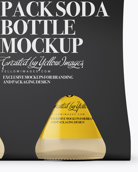 4 Pack Soda Bottle Mockup - Front View