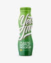 Glossy Plastic Dairy Bottle Mockup - Front View