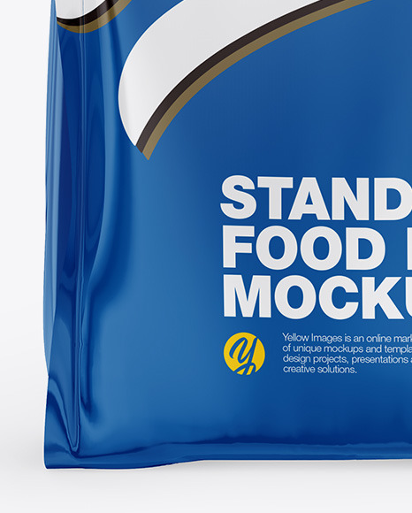 Glossy Stand-Up Bag Mockup - Front View