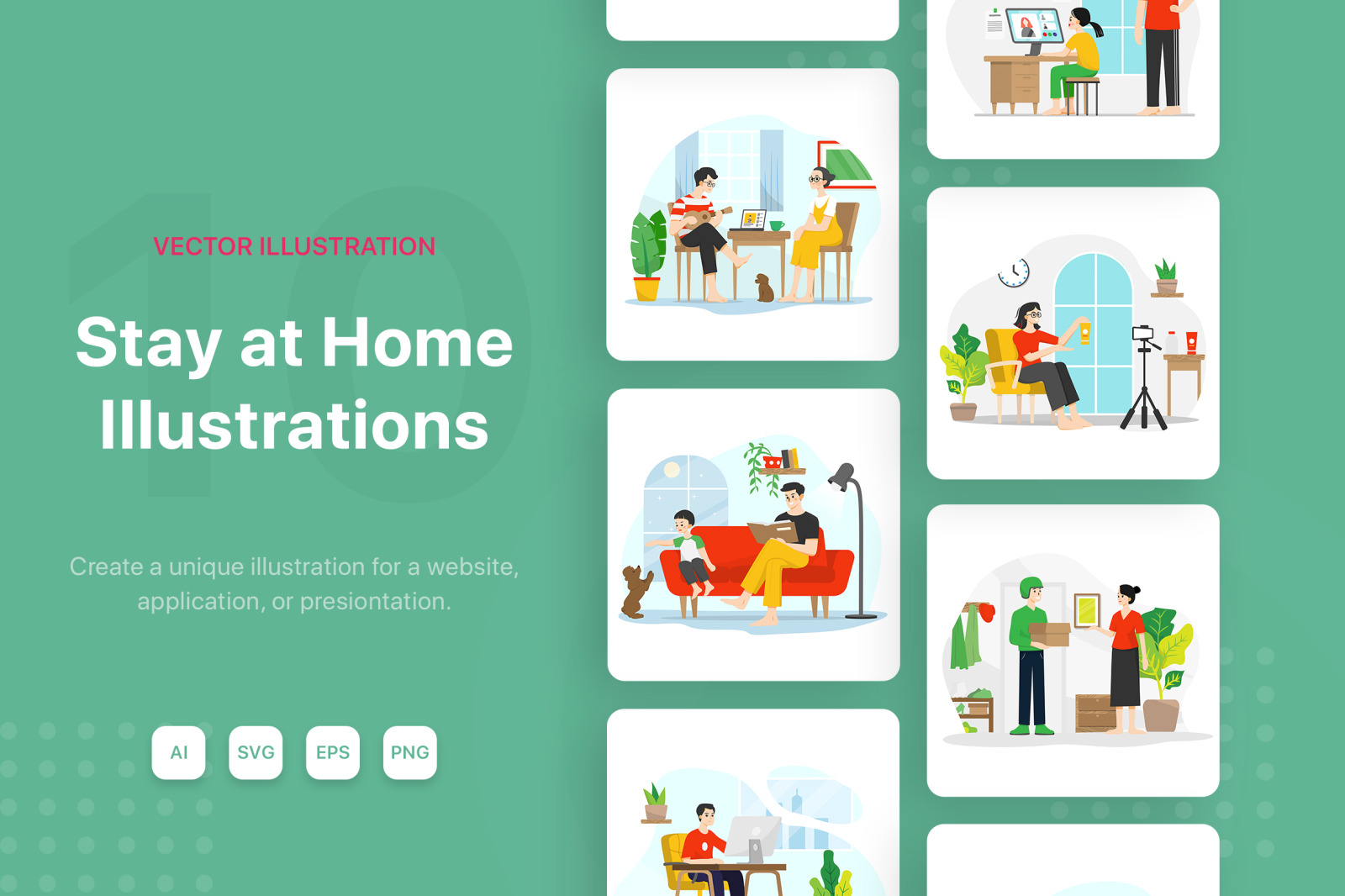 M112_Stay at home Illustrations