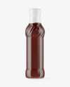 Glass Bottle with BBQ Sauce Mockup