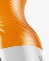 PET Bottle with Peach Drink Mockup