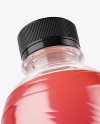 PET Bottle with Pink Grapefruit Drink Mockup