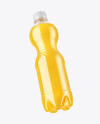 PET Bottle with Orange Drink Mockup