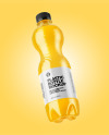 PET Bottle with Orange Drink Mockup