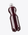 PET Bottle with Red Grape Drink Mockup