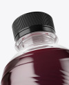 PET Bottle with Red Grape Drink Mockup