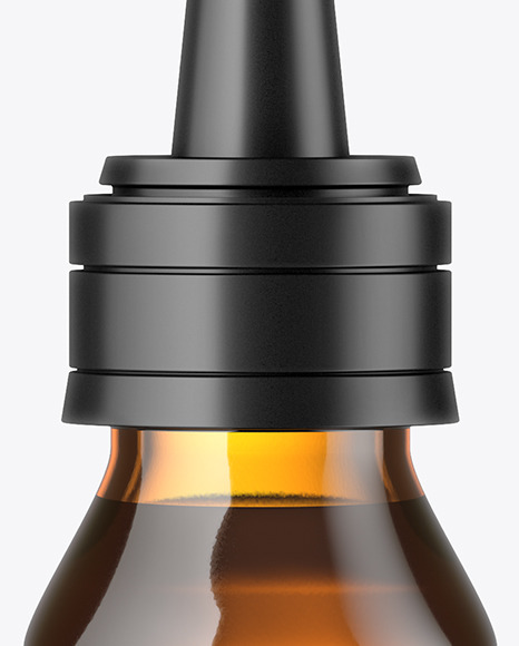 Amber Glass Dropper Bottle Mockup