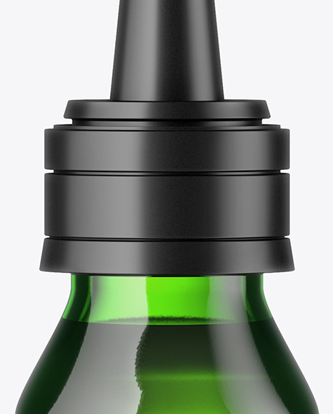 Green Glass Dropper Bottle Mockup