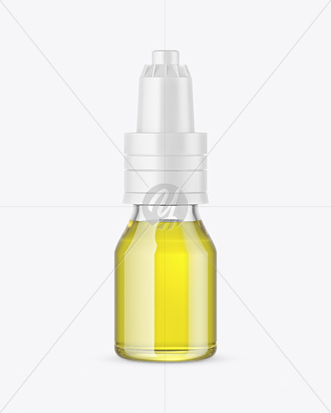 Clear Glass Dropper Bottle w/ Oil Mockup