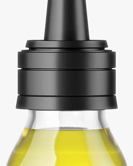 Clear Glass Dropper Bottle w/ Oil Mockup