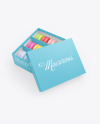 Opened Paper Box With Macarons Mockup