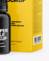 Glossy Dropper Bottle with Glossy Paper Box Mockup