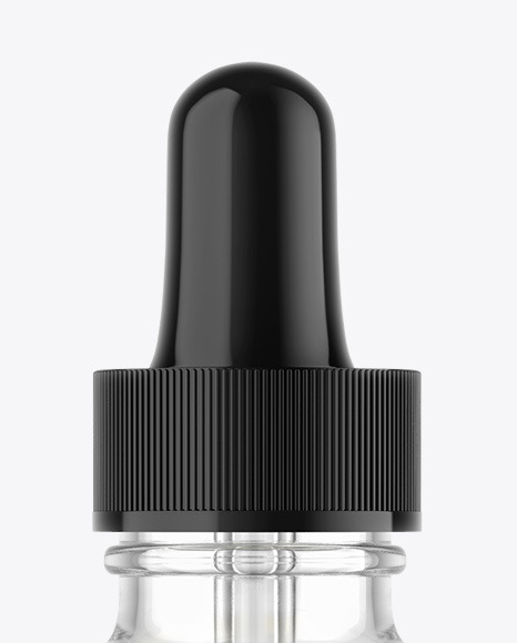 Clear Glass Dropper Bottle with Oil Mockup