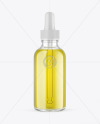 Clear Glass Dropper Bottle with Oil Mockup