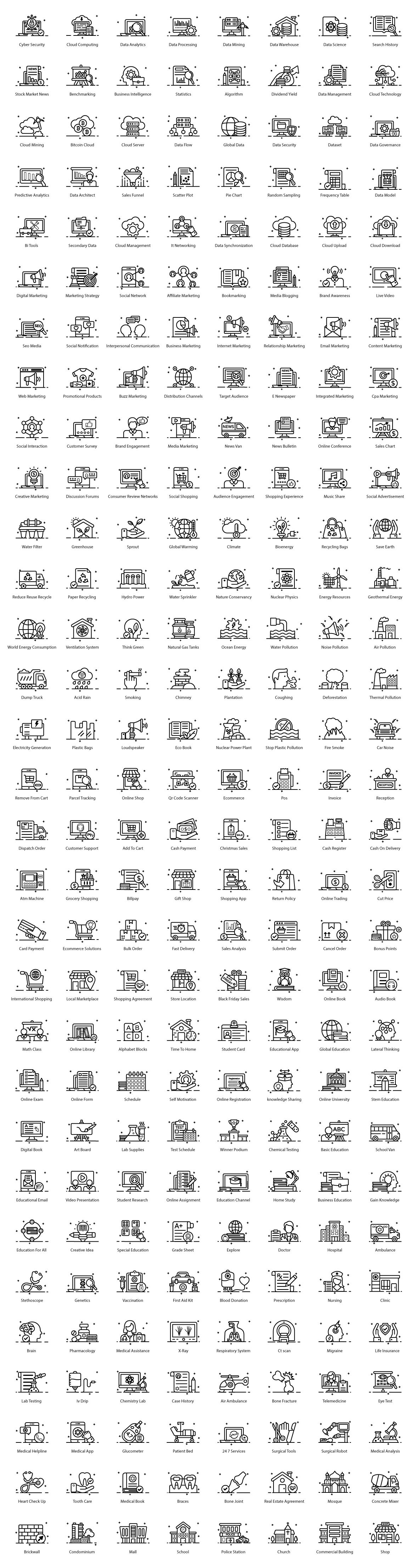 600 Premium Outline Icons