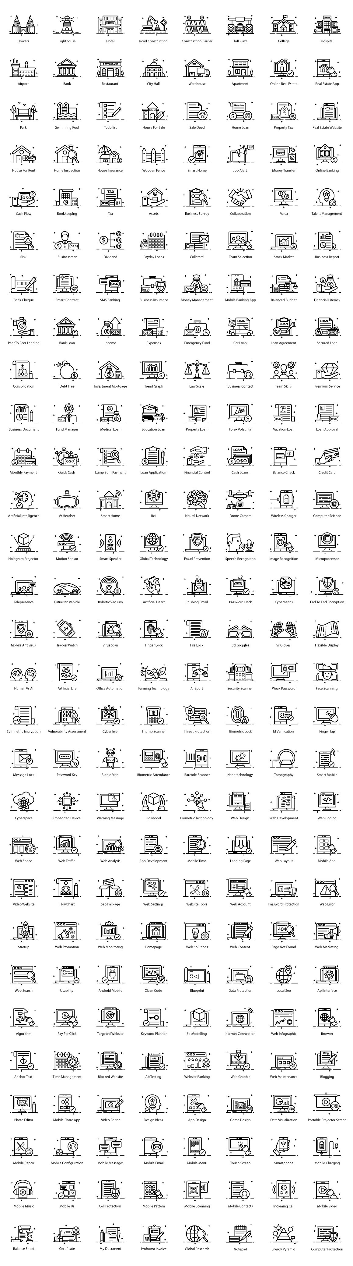 600 Premium Outline Icons